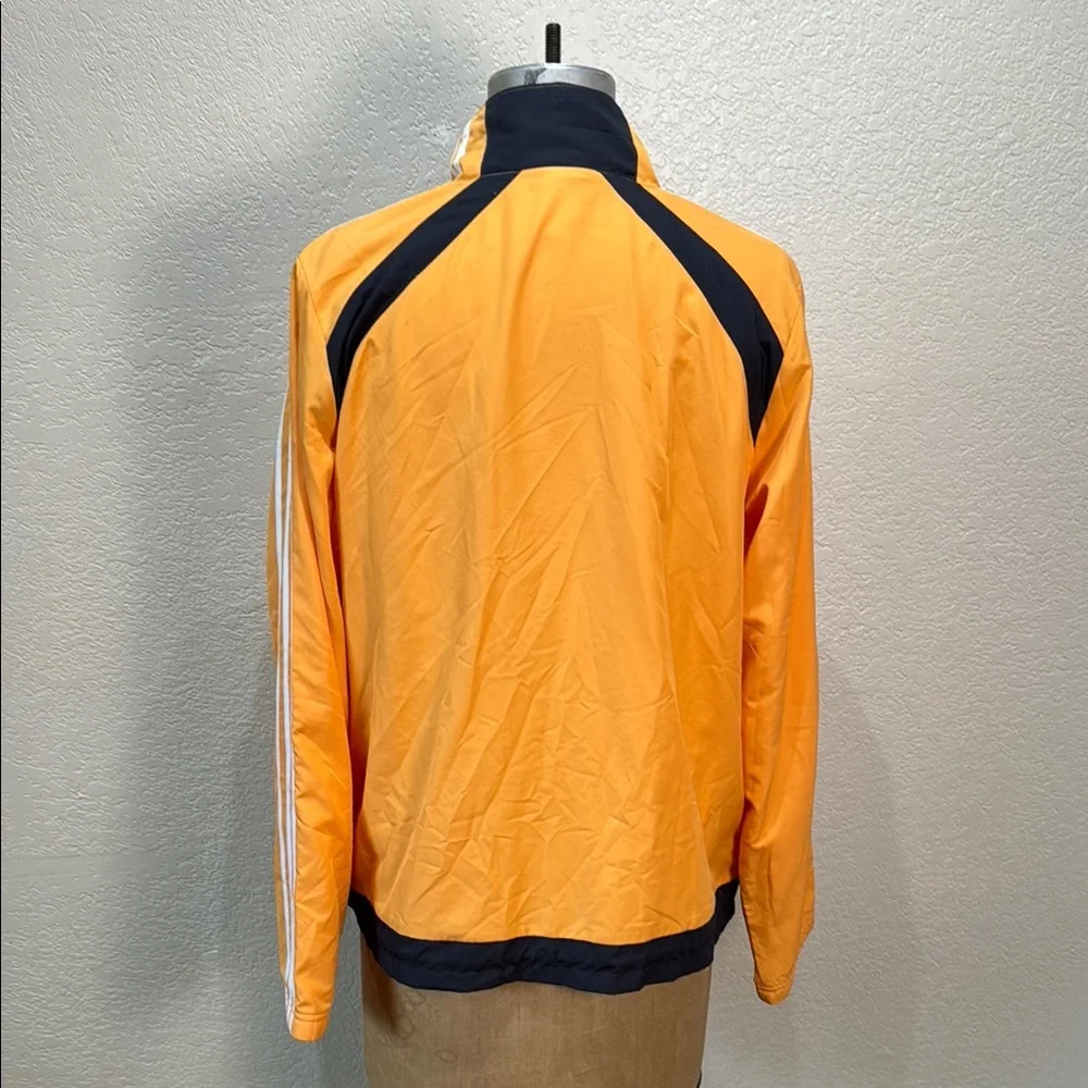 Adidas Vibrant Orange Grey Women‎ Zip Up Wind Breaker Jacket With Pockets XL